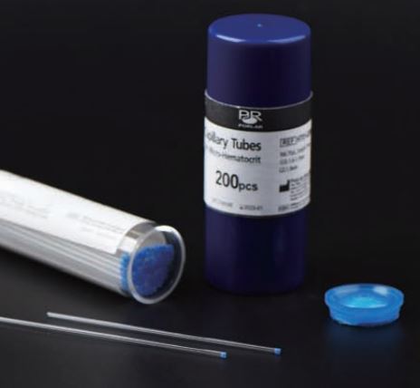 CAPILLARY TUBE NON HEPARINIZED, BLUE, 70UL
