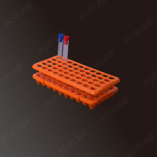 UNI-DECK TEST TUBES RACK, ORANGE, TUBES DIA.≤18 MM, 50 PLACES