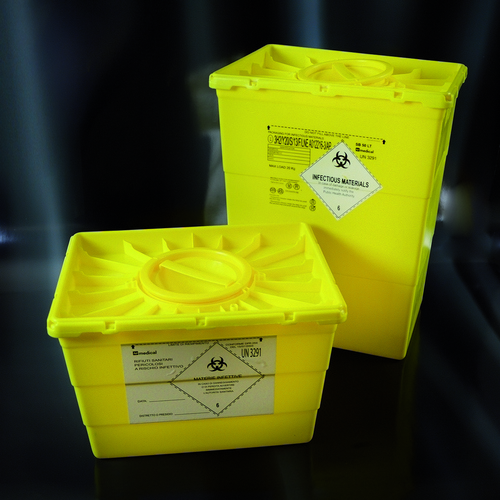 SHARP CONTAINER, YELLOW, RECTANGULAR, YELLOW CAP, 25 L