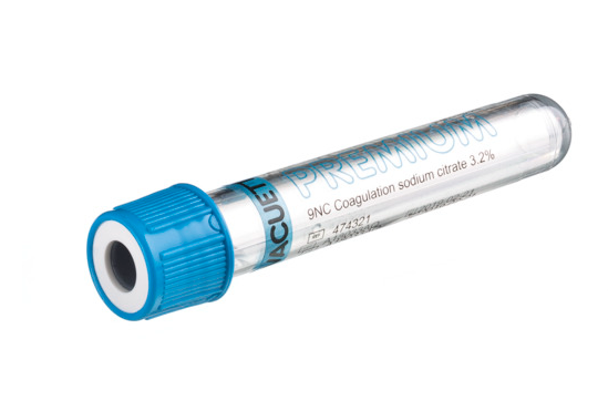 Vacuette Sodium Citrate 3.2 % tube, premium cap, transparent label, 2 ml