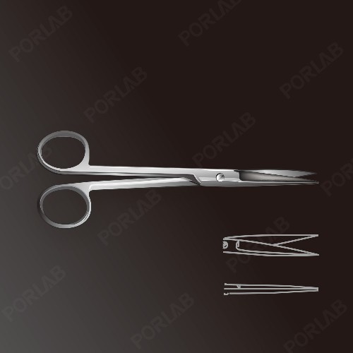 DISSECTING SCISSORS, SHARP POINTS, STRAIGHT TIP, 14CM