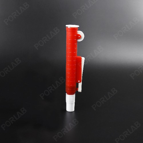 PIPETTE PUMP (FILLER), PP, FOR ALL PIPETTES, RED, 25 ML
