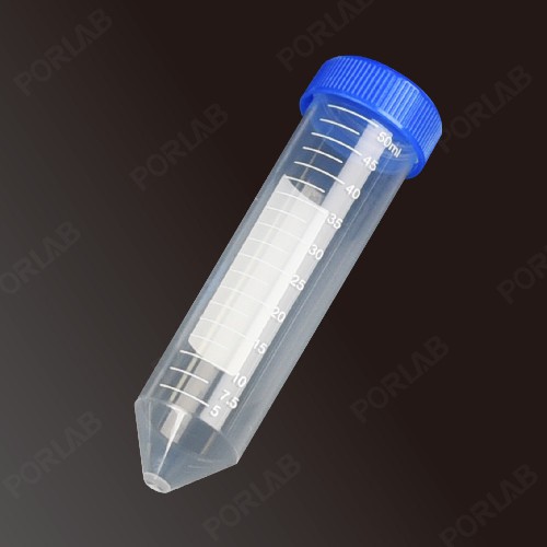 TEST TUBE, PP, GRADUATED, SCREW CAP, CONICAL BOTTOM, IND. WRAPP STERILE, 50ML