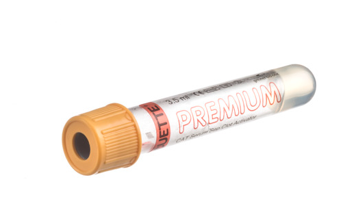 Vacuette Plain tube with gel, premium cap, transparent label, 3.5 ml