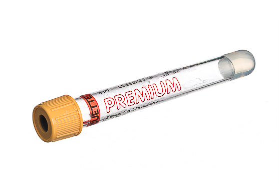Vacuette Plain tube with gel, premium cap, transparent label, 5 ml