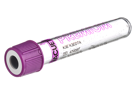 Vacuette EDTA Tube K3E, premium cap, transparent label, 2 ml