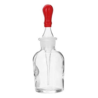 DROPPING BOTTLE, WITH LATEX NIPPLE AND GROUND-PIPETTE, CLEAR GLASS, 30 ML