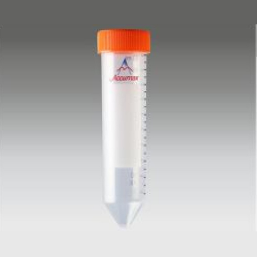 TEST TUBE, PP, GRADUATED, SCREW CAP, CONICAL BOTTOM, STERILE, IN RACK, 50ML