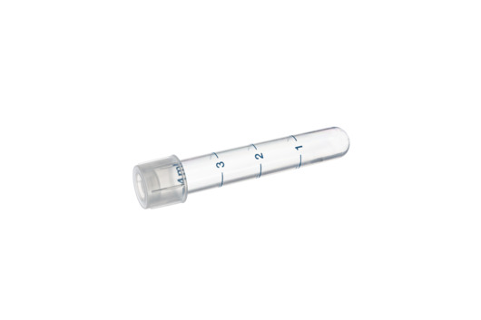 TEST TUBE, PP, GRADUATED, TWO-POSITION VENT STOPPER, ROUND BOTTOM, 5 ML