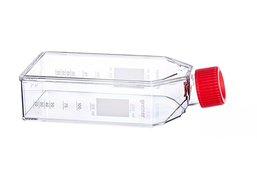 CELL CULTURE FLASK, PS, RED FILTER SCREW CAP, STERILE, 75 CM²,250 ML