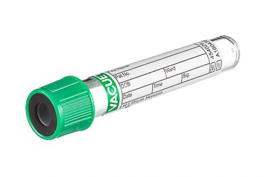 VACUETTE® TUBE 4 ml LH Lithium Heparin, 13x75 green cap-black ring, non-ridged
