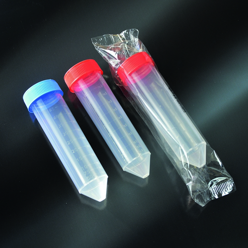 TEST TUBES, PP, GRADUATED, SCREW CAP, CONICAL BOTTOM, 50 ML