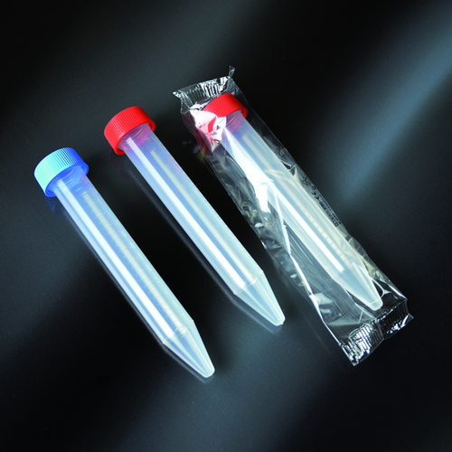 TEST TUBE, PP, GRADUATED, SCREW CAP, CONICAL BOTTOM, 15 ML