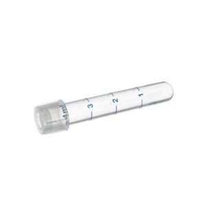 TEST TUBE, PP, GRADUATED, TWO-POSITION VENT STOPPER, ROUND BOTTOM, 5 ML