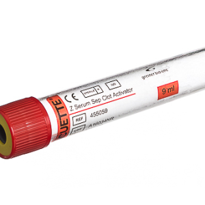 Vacuette Plain tube with gel, non-ridged cap, transparent label, 9 ml