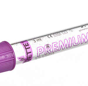 Vacuette EDTA Tube K3E, premium cap, transparent label, 3 ml