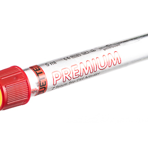 Vacuette Plain tube with gel, premium cap, transparent label, 5 ml