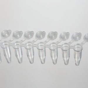 PCR 8-SRRIP TUBE, WITH ATTACHED FLAT CAP, 0.2ML